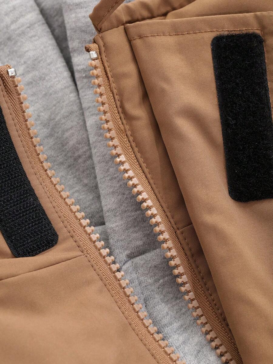 Thick Quilted Parka Tan Coat