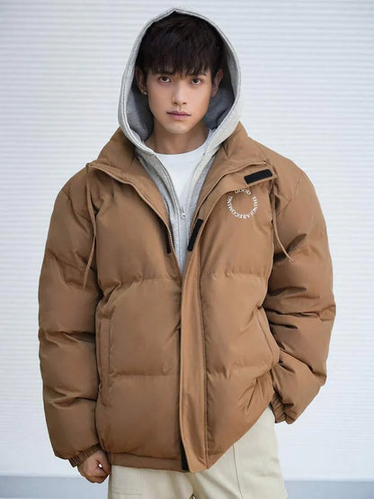 Thick Quilted Parka Tan Coat