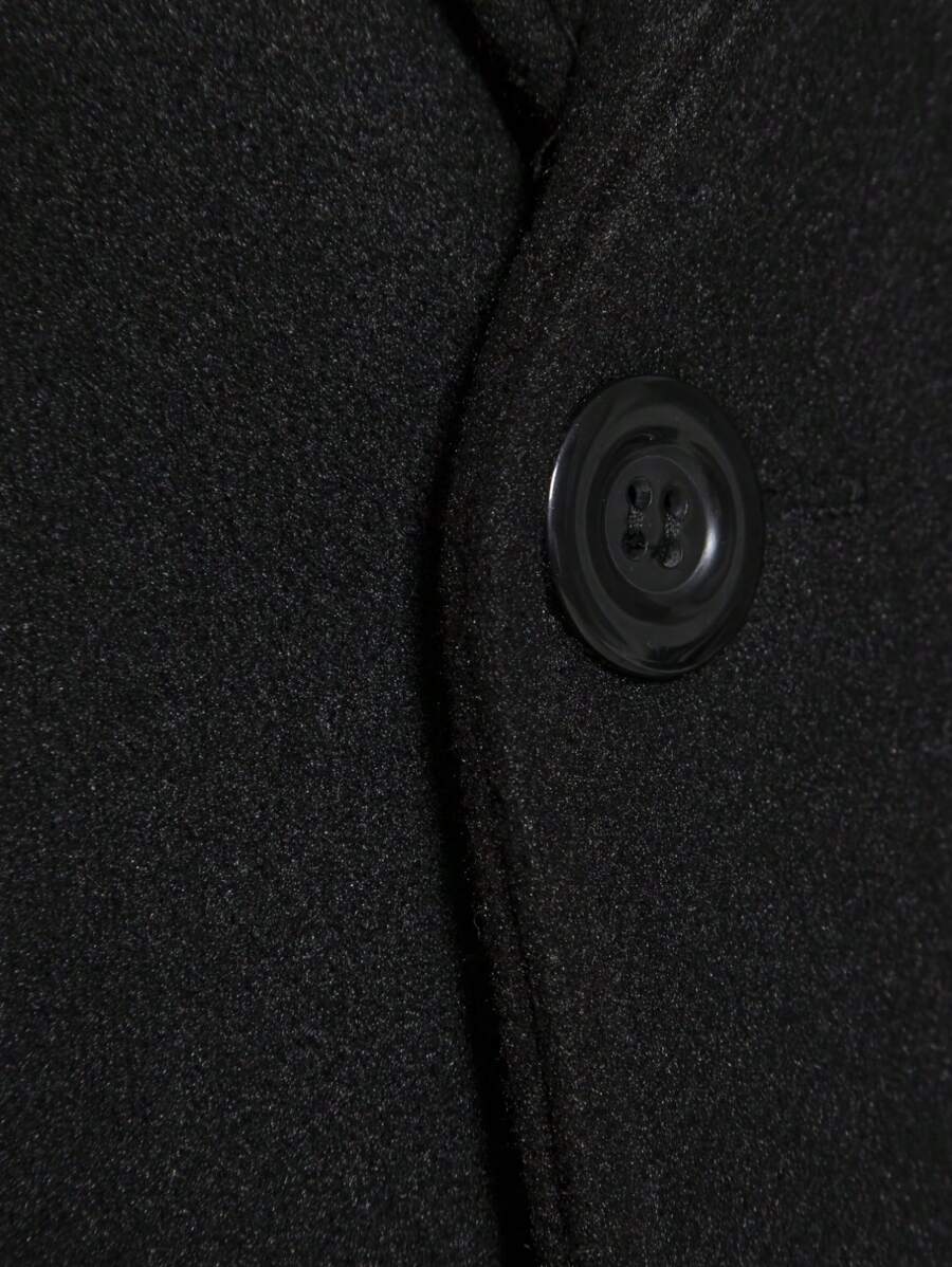 Warm Thick Black Wool Coat