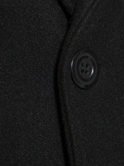 Warm Thick Black Wool Coat