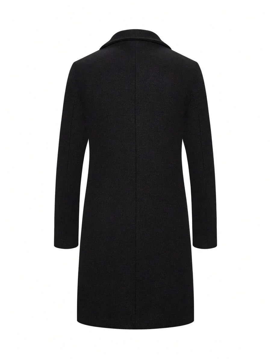 Warm Thick Black Wool Coat