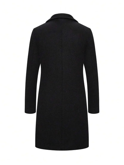 Warm Thick Black Wool Coat