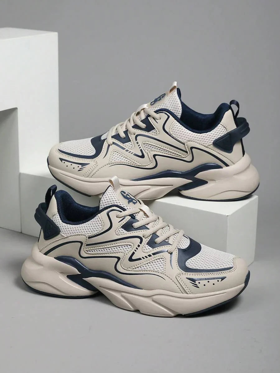 Airy Thick Sole Beige Sneakers