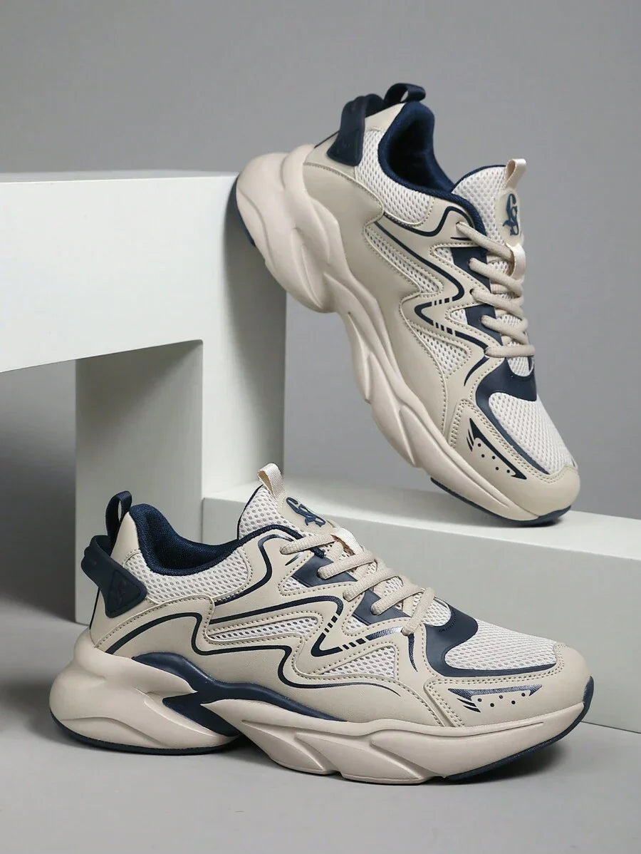 Airy Thick Sole Beige Sneakers