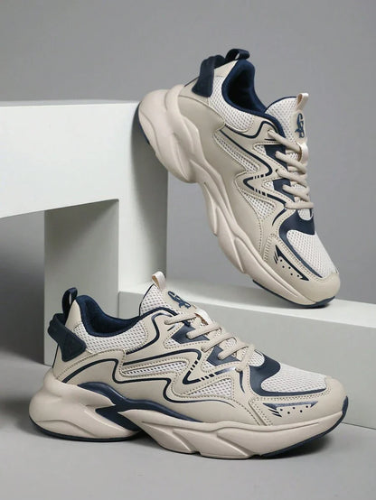 Airy Thick Sole Beige Sneakers