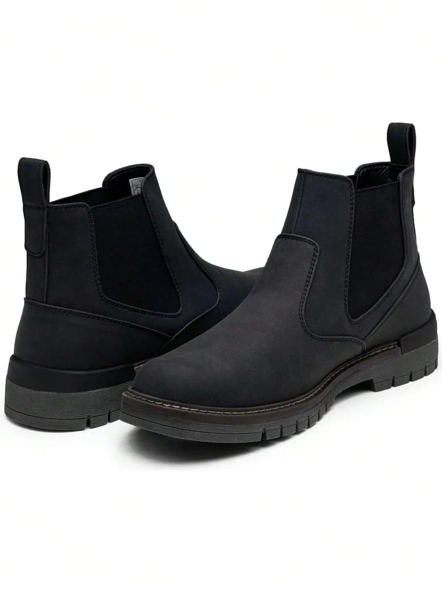 Thick Heel Black Ankle Boots