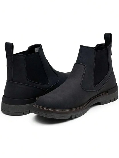 Thick Heel Black Ankle Boots