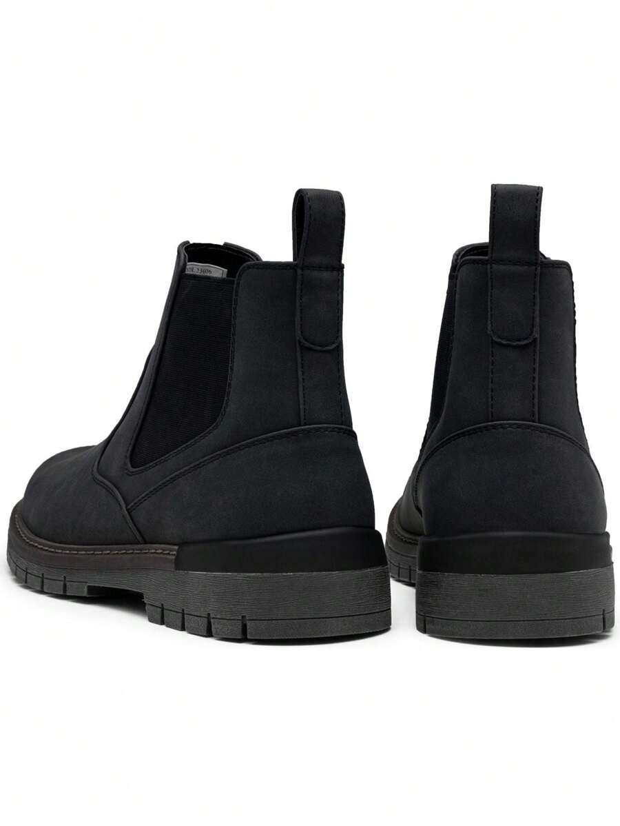 Thick Heel Black Ankle Boots