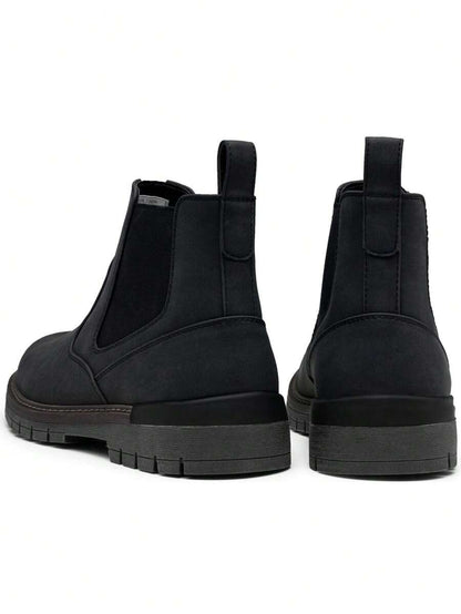 Thick Heel Black Ankle Boots