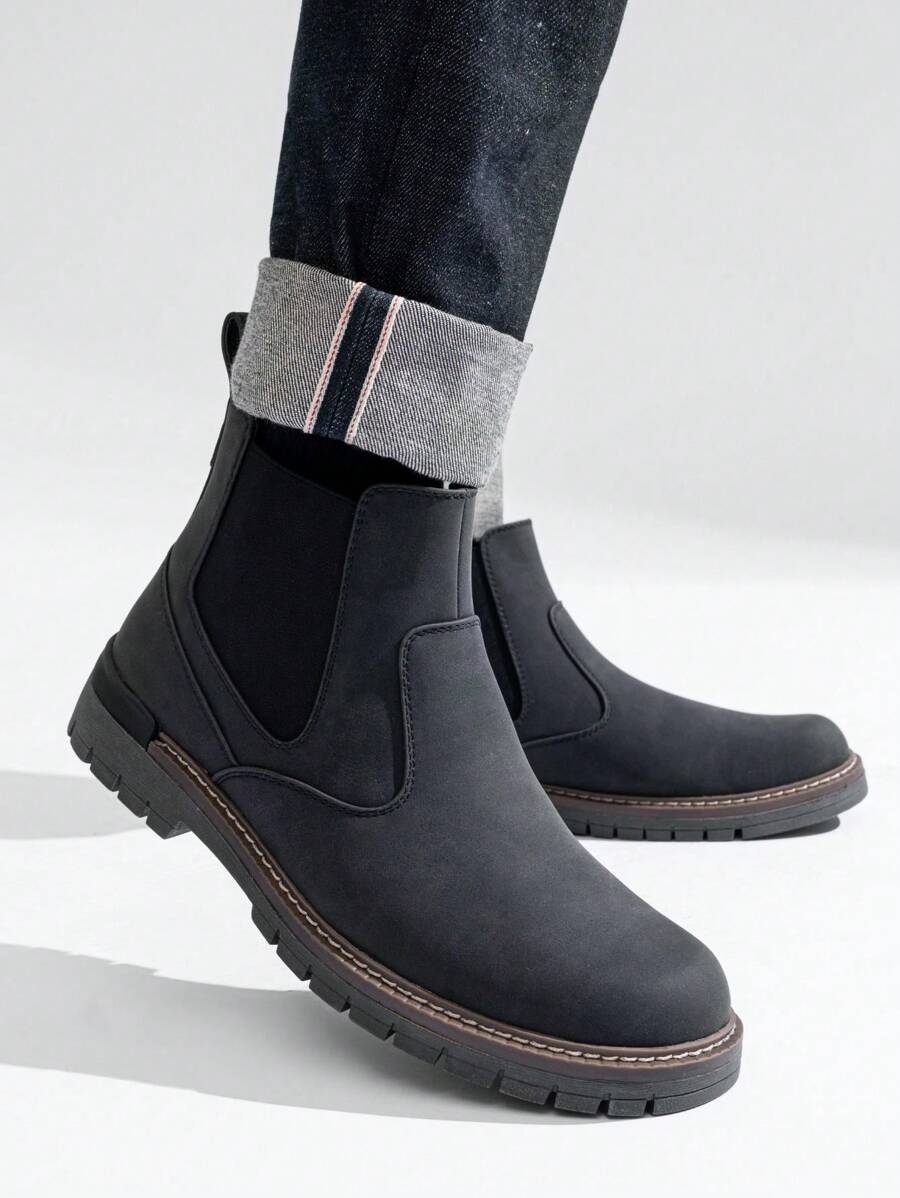 Thick Heel Black Ankle Boots