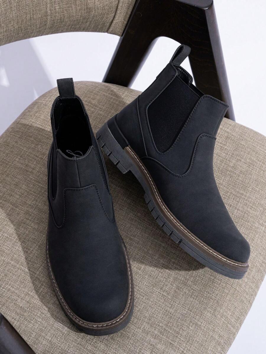 Thick Heel Black Ankle Boots