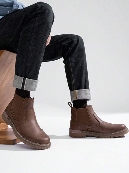 Thick Heel Black Ankle Boots
