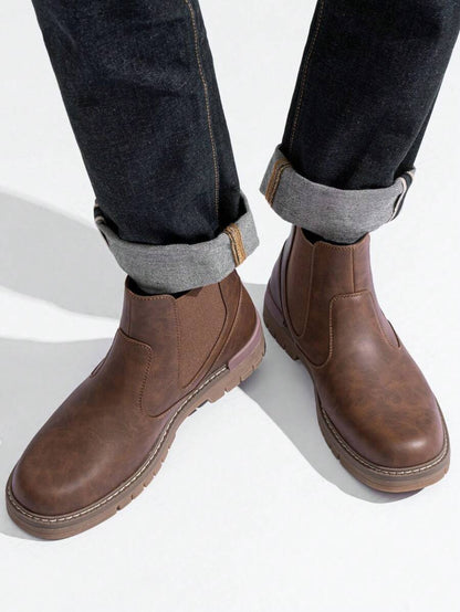 Thick Heel Black Ankle Boots