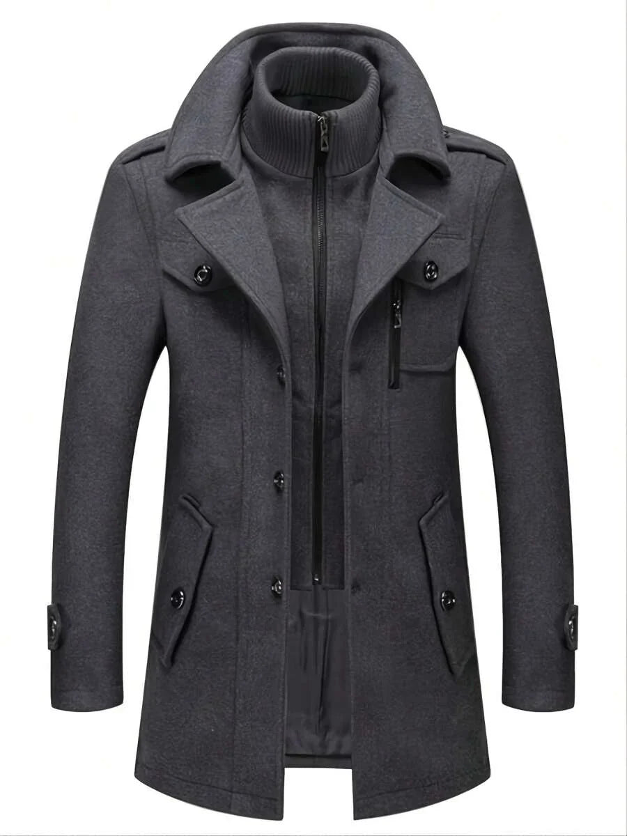 Classic Gray Wool Office Jacket