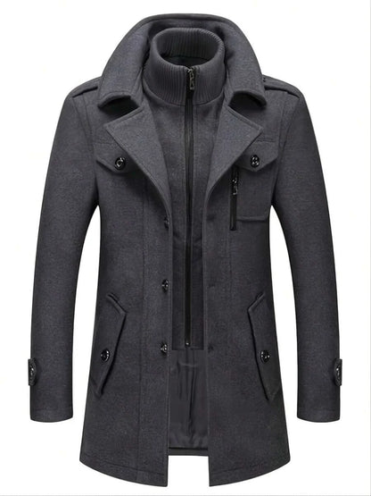 Classic Gray Wool Office Jacket