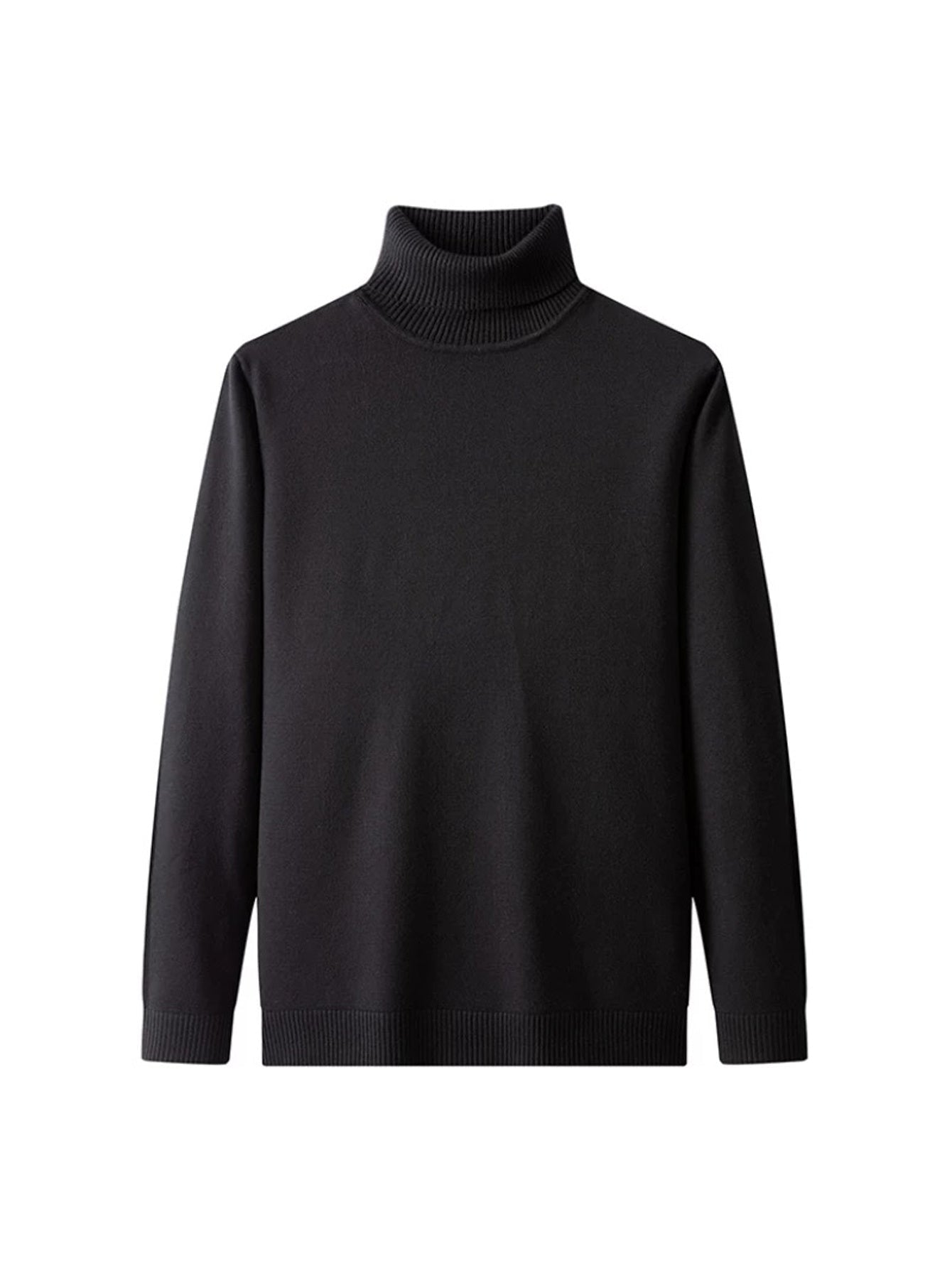 Warm Classic Black Men's Winter Sweater - OutfitLondon