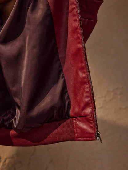 Fashionable Synthetic Leather Coat