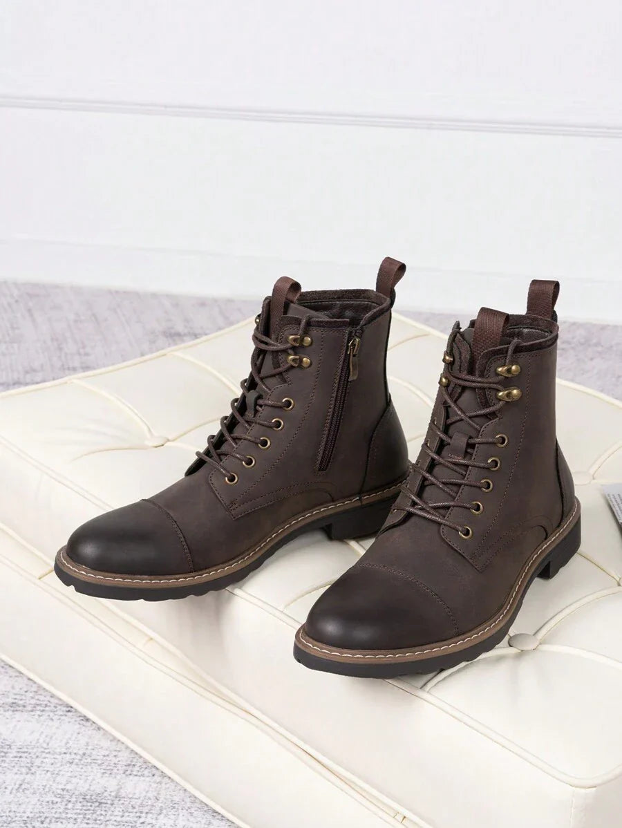 Supportive Ankle Boots with Side Zip Closure