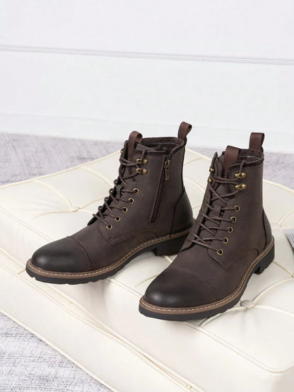 Supportive Ankle Boots with Side Zip Closure