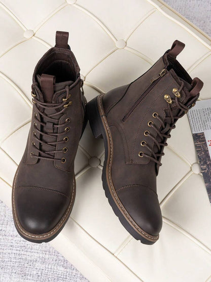 Supportive Ankle Boots with Side Zip Closure