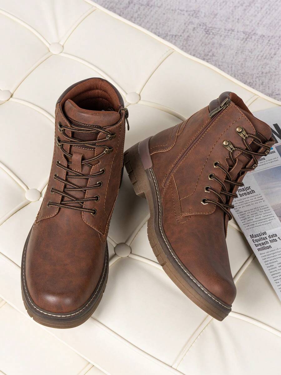 Comfortable Trekking Boots with Side Zipper - OutfitLondon