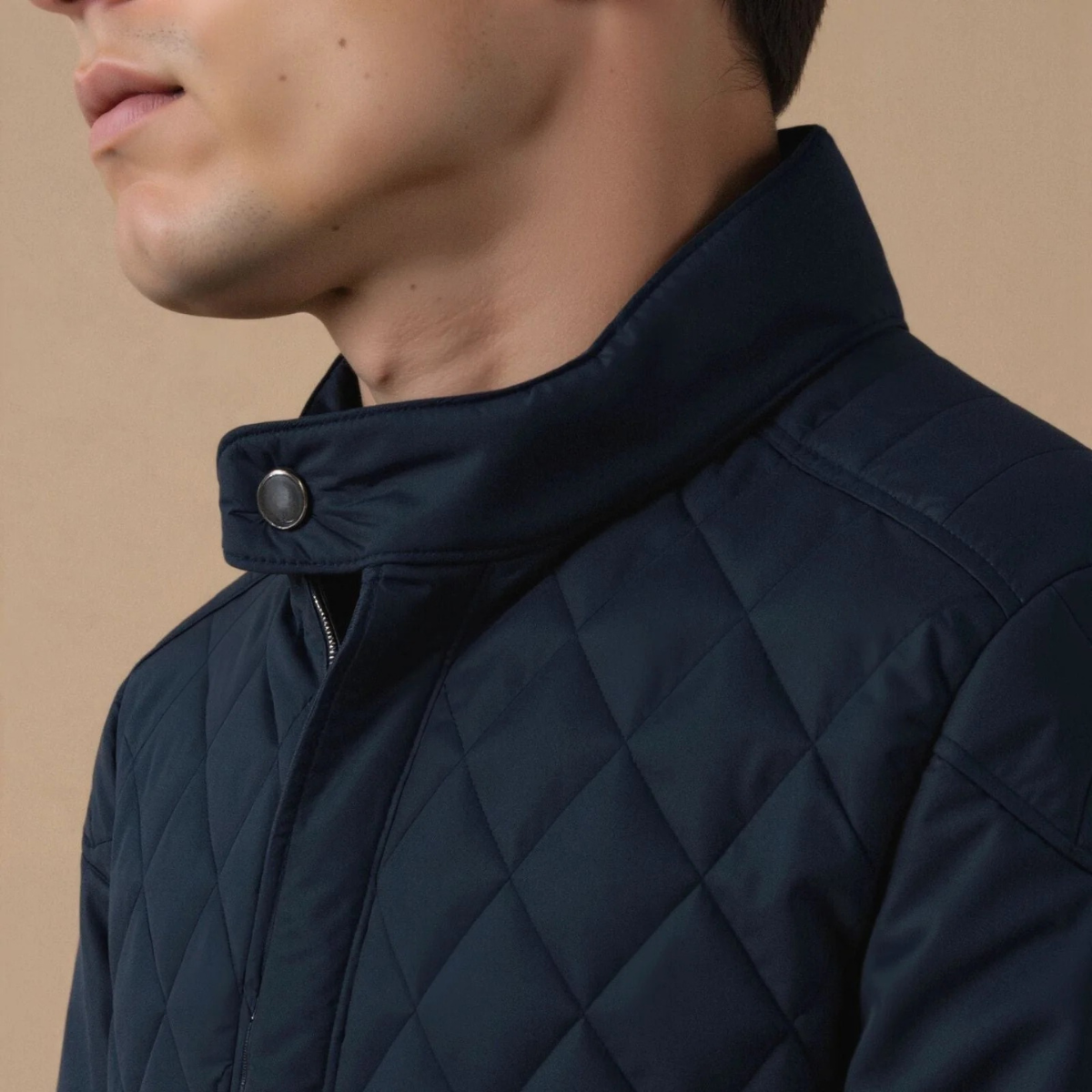 Classic Quilted Navy Mens Jacket