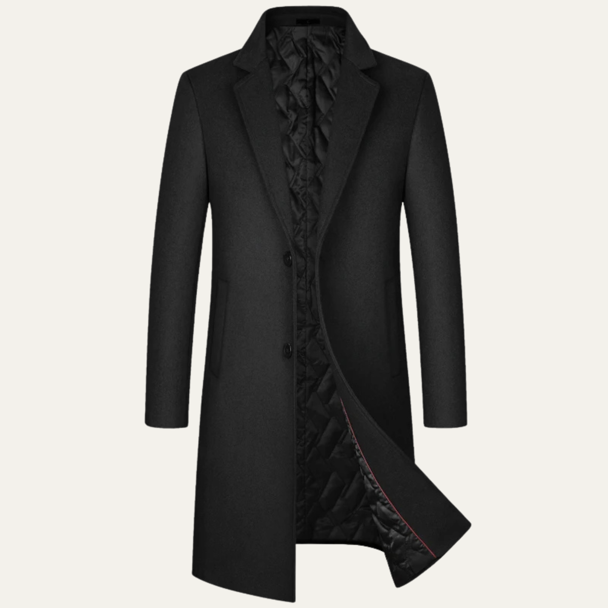 Classic Mens Long Wool Coat - OutfitLondon