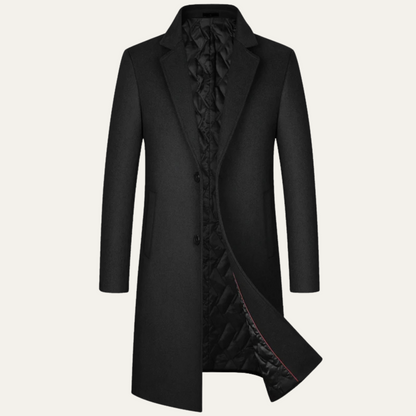 Classic Mens Long Wool Coat - OutfitLondon