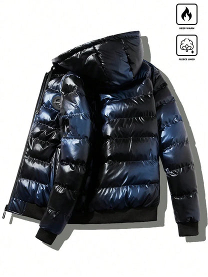 Thick Insulated Parka Jacket Blue - OutfitLondon