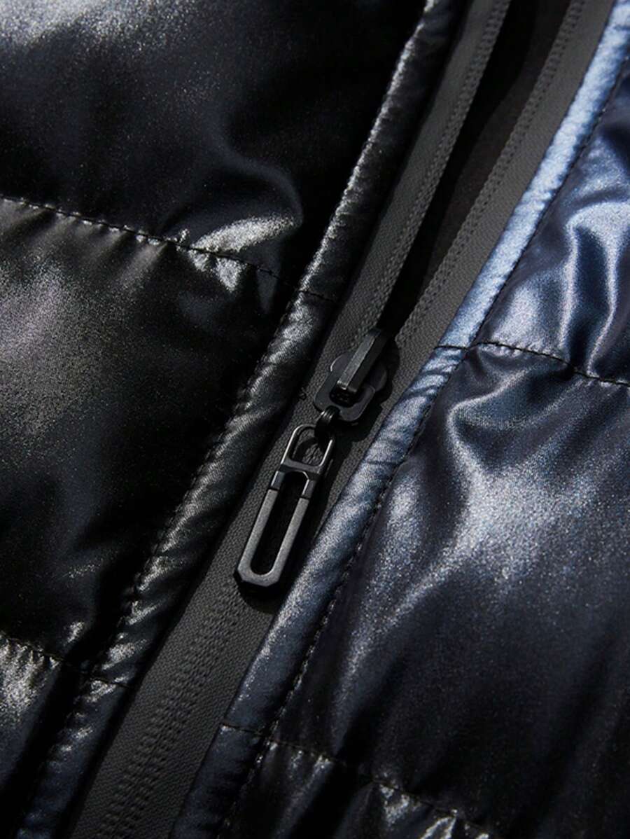 Thick Insulated Parka Jacket Blue