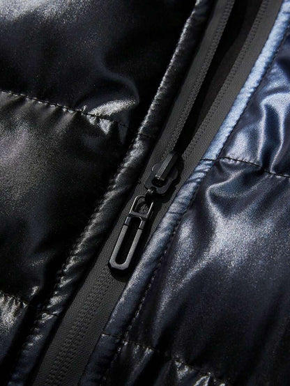 Thick Insulated Parka Jacket Blue