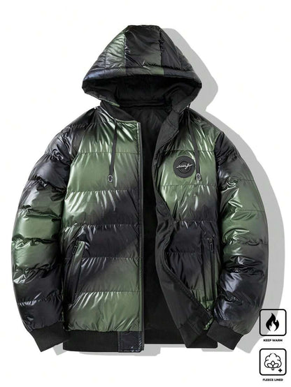 Thick Insulated Parka Jacket Blue