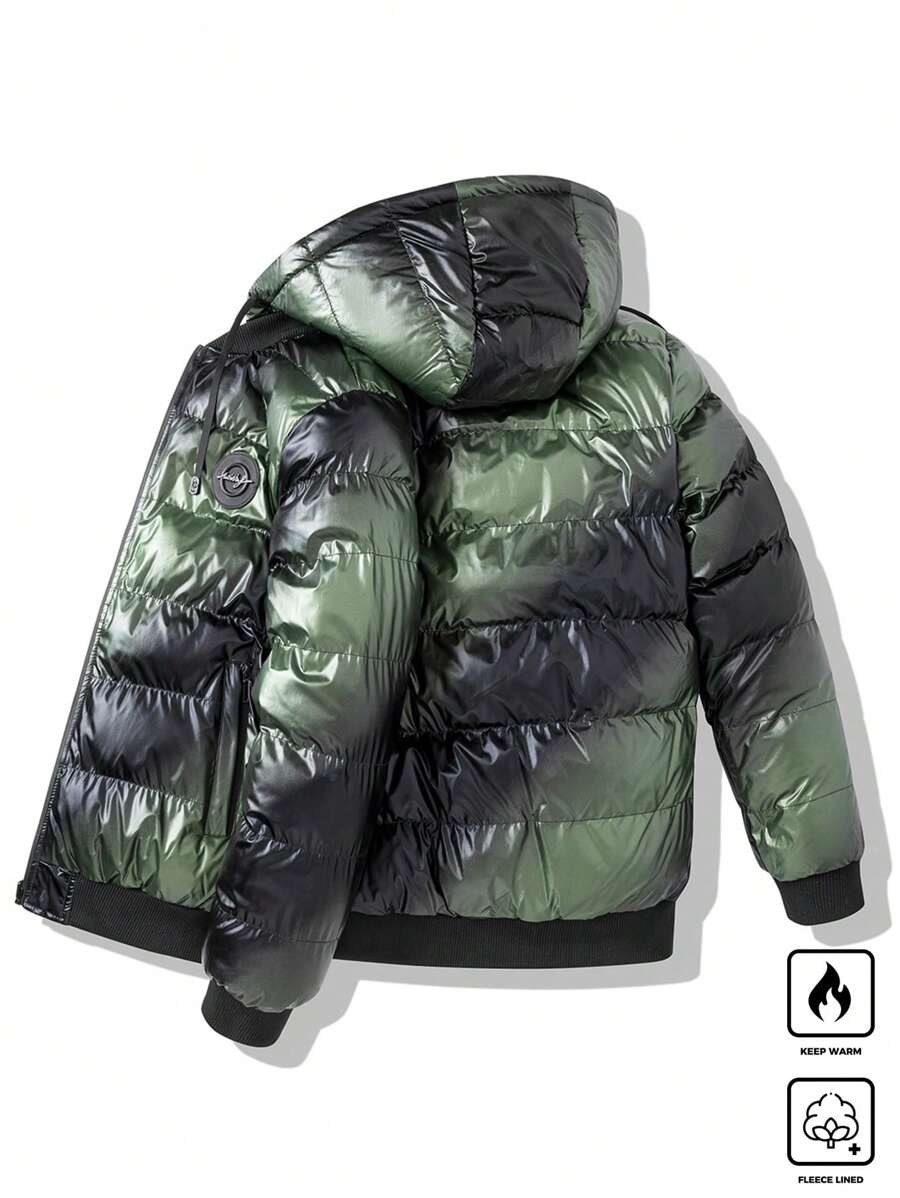Thick Insulated Parka Jacket Blue