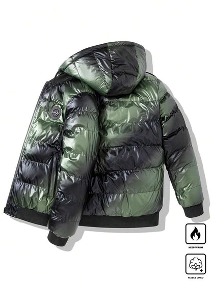 Thick Insulated Parka Jacket Blue