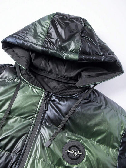 Thick Insulated Parka Jacket Blue