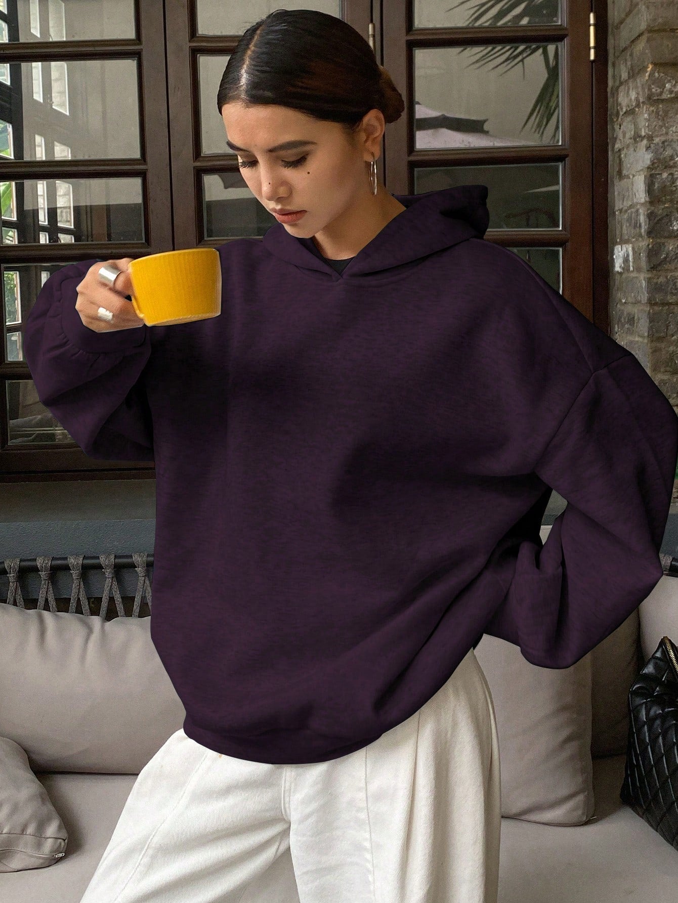 Cozy Women's Fleece Hoodie – Casual Oversized Sweatshirt