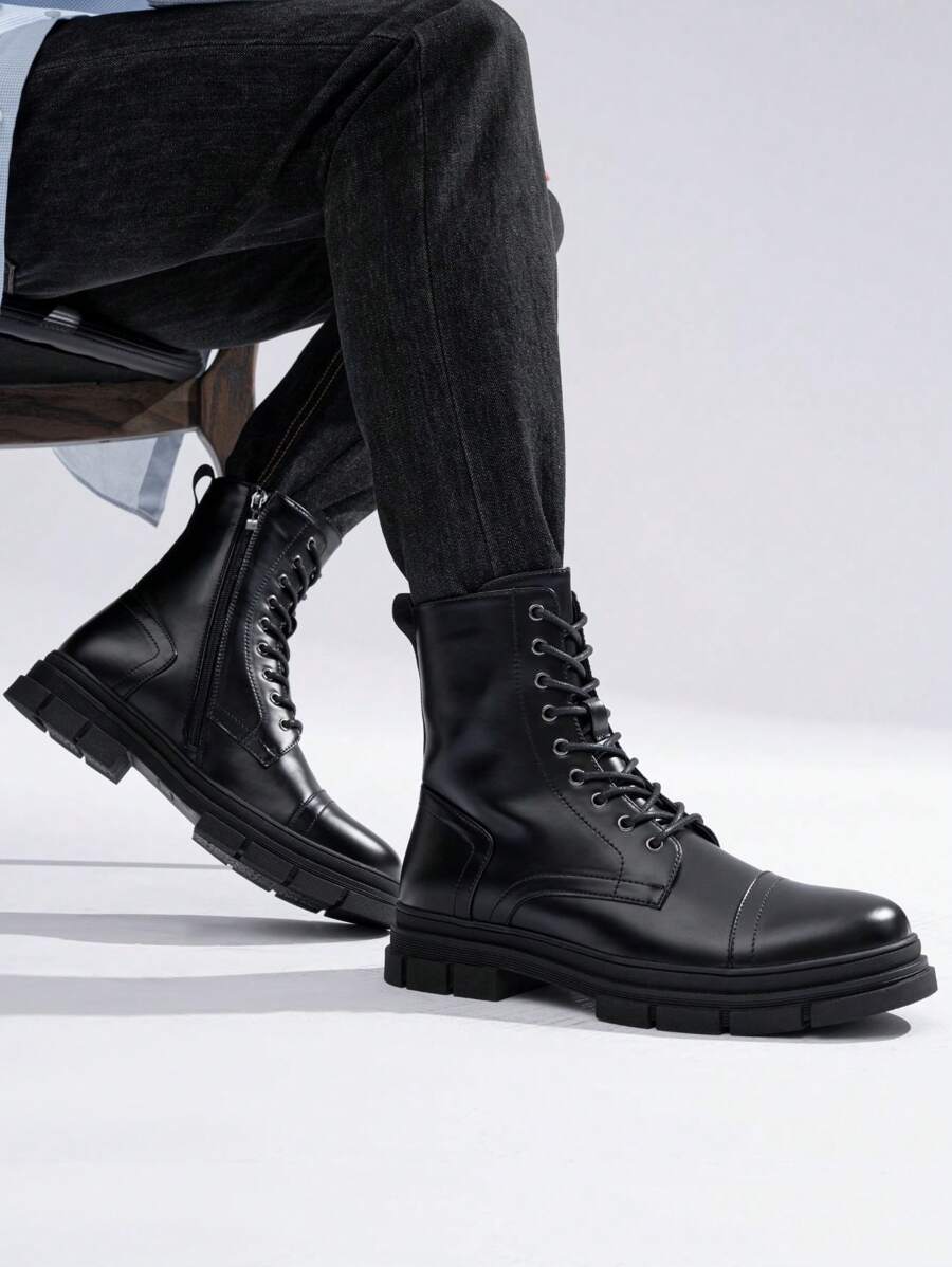 Tactical Support High Top Boots with Side Zipper