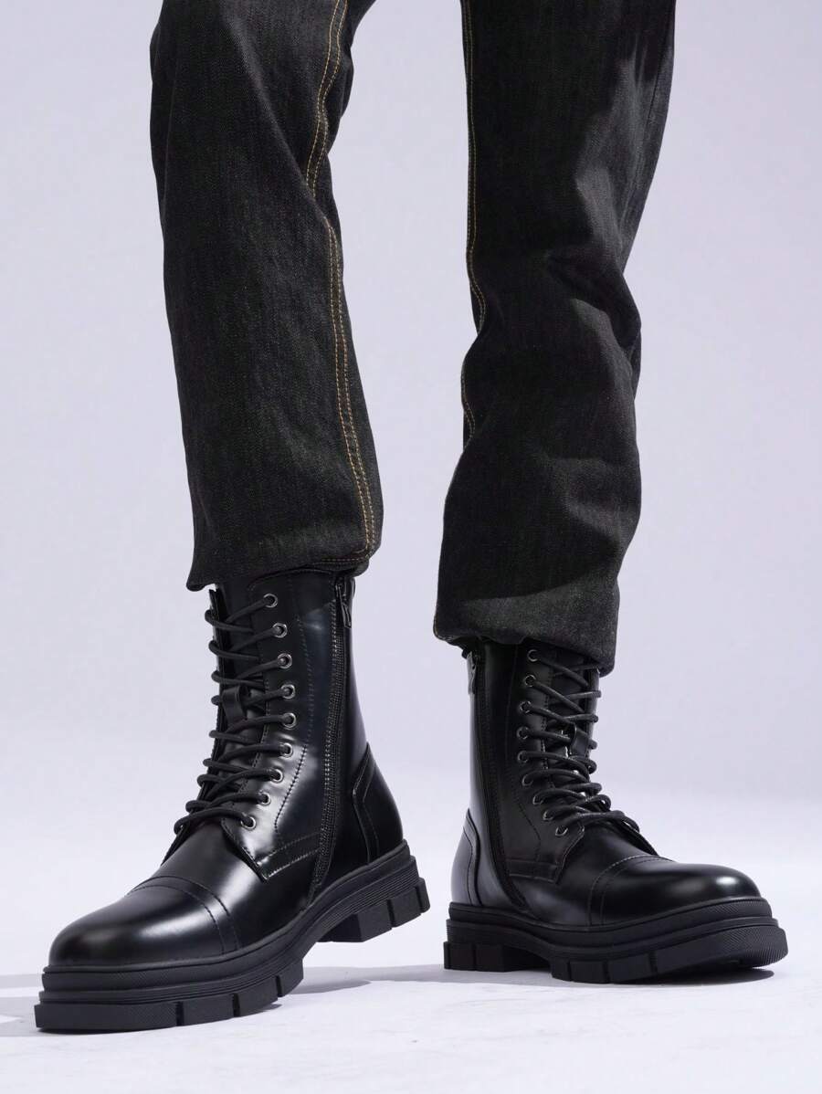 Tactical Support High Top Boots with Side Zipper