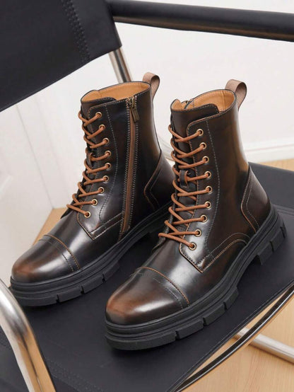 Tactical Support High Top Boots with Side Zipper