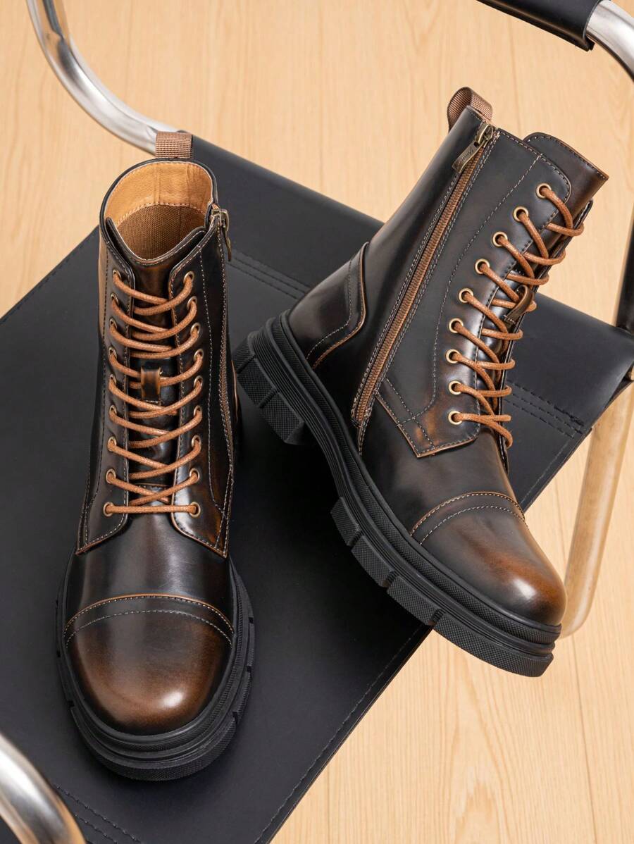 Tactical Support High Top Boots with Side Zipper - OutfitLondon
