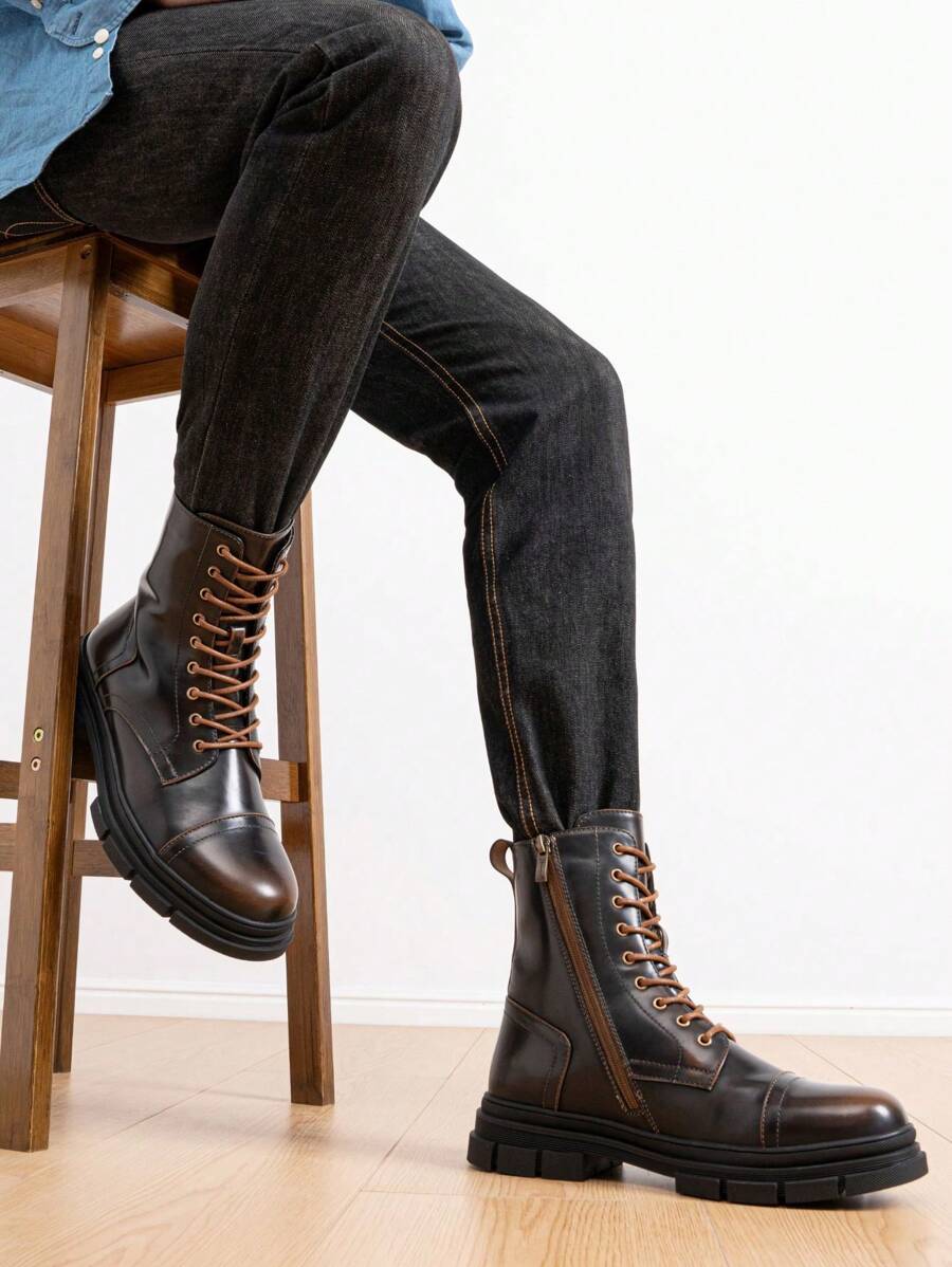 Tactical Support High Top Boots with Side Zipper