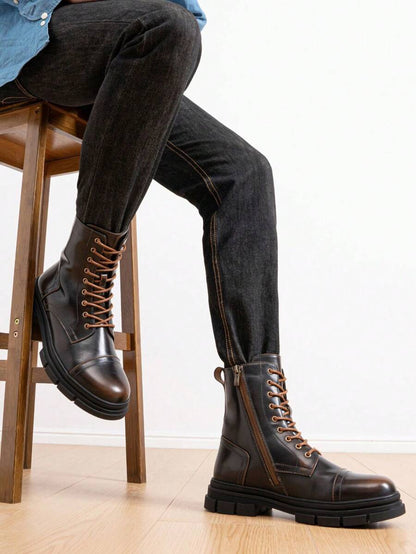 Tactical Support High Top Boots with Side Zipper