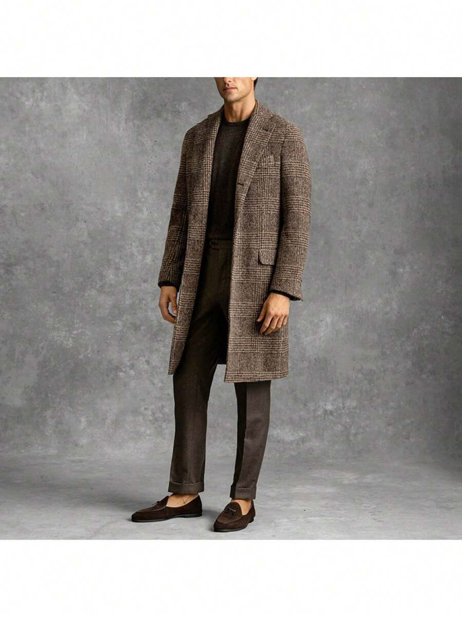 Stylish Plaid Mens Parka Coat - Regular Fit Outerwear - OutfitLondon