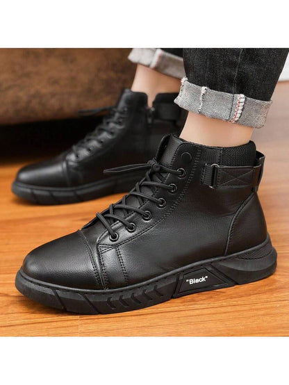 Tall Brown Leather Supportive Ankle Boots with zip