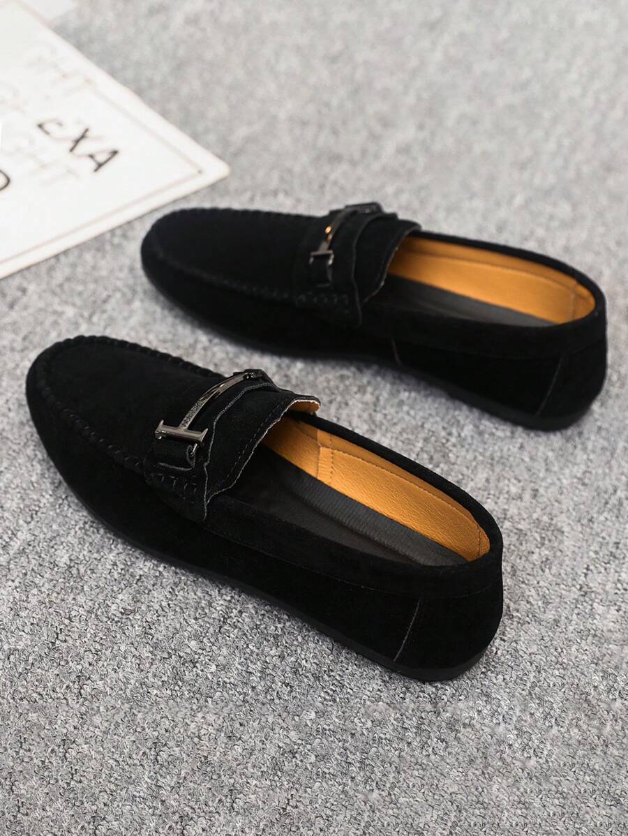 Comfortable Leather Driving Shoes Black