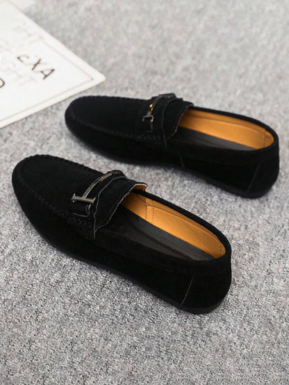Comfortable Leather Driving Shoes Black