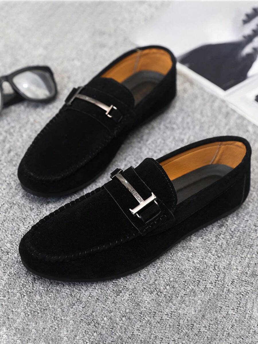 Comfortable Leather Driving Shoes Black