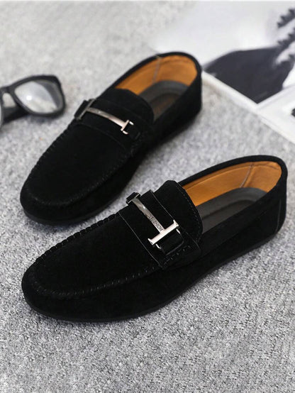 Comfortable Leather Driving Shoes Black