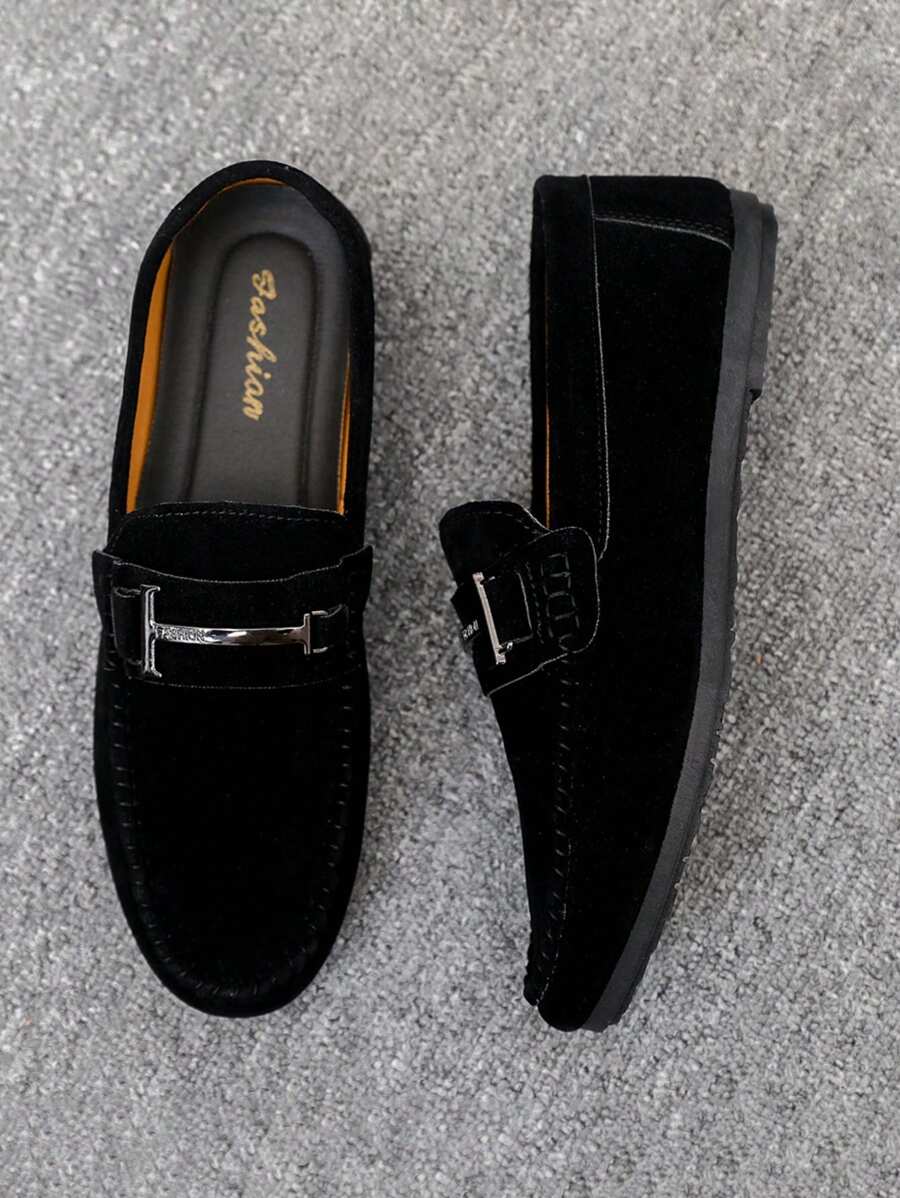 Comfortable Leather Driving Shoes Black
