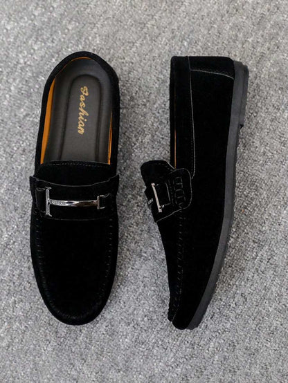 Comfortable Leather Driving Shoes Black